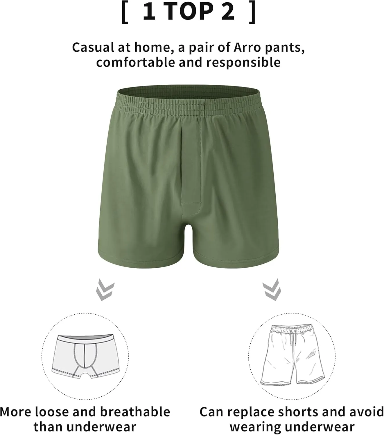 Men's Boxers Underwear, Moisture-wicking Cotton Boxers, Tagless Design with ComfortFlex Waistband, 6-Pack