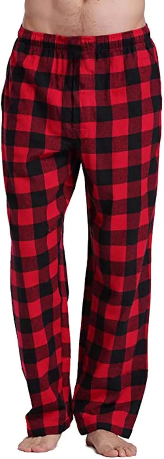 Men’s Buffalo Plaid Pajama Pants with Pockets Soft Comfy PJs Bottoms Sleep Loungewear