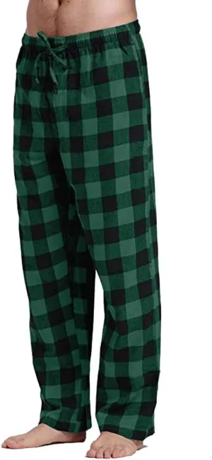 Men’s Buffalo Plaid Pajama Pants with Pockets Soft Comfy PJs Bottoms Sleep Loungewear