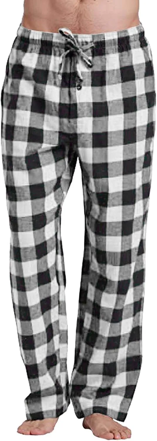 Men’s Buffalo Plaid Pajama Pants with Pockets Soft Comfy PJs Bottoms Sleep Loungewear