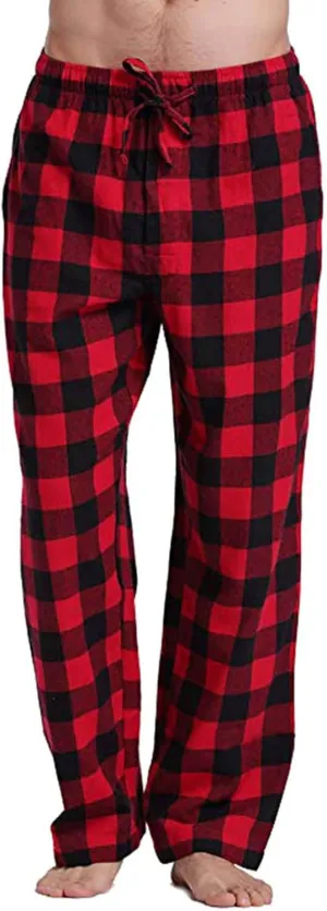 Men’s Buffalo Plaid Pajama Pants with Pockets Soft Comfy PJs Bottoms Sleep Loungewear