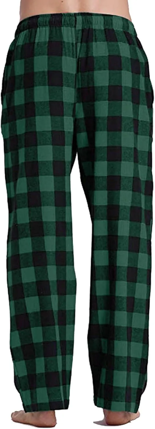 Men’s Buffalo Plaid Pajama Pants with Pockets Soft Comfy PJs Bottoms Sleep Loungewear