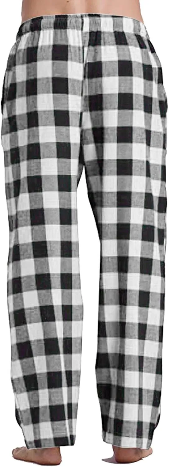 Men’s Buffalo Plaid Pajama Pants with Pockets Soft Comfy PJs Bottoms Sleep Loungewear