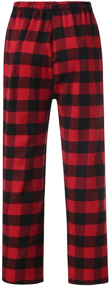 Men’s Buffalo Plaid Pajama Pants with Pockets Soft Comfy PJs Bottoms Sleep Loungewear