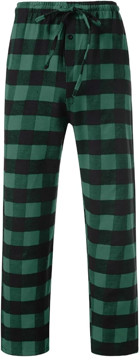 Men’s Buffalo Plaid Pajama Pants with Pockets Soft Comfy PJs Bottoms Sleep Loungewear