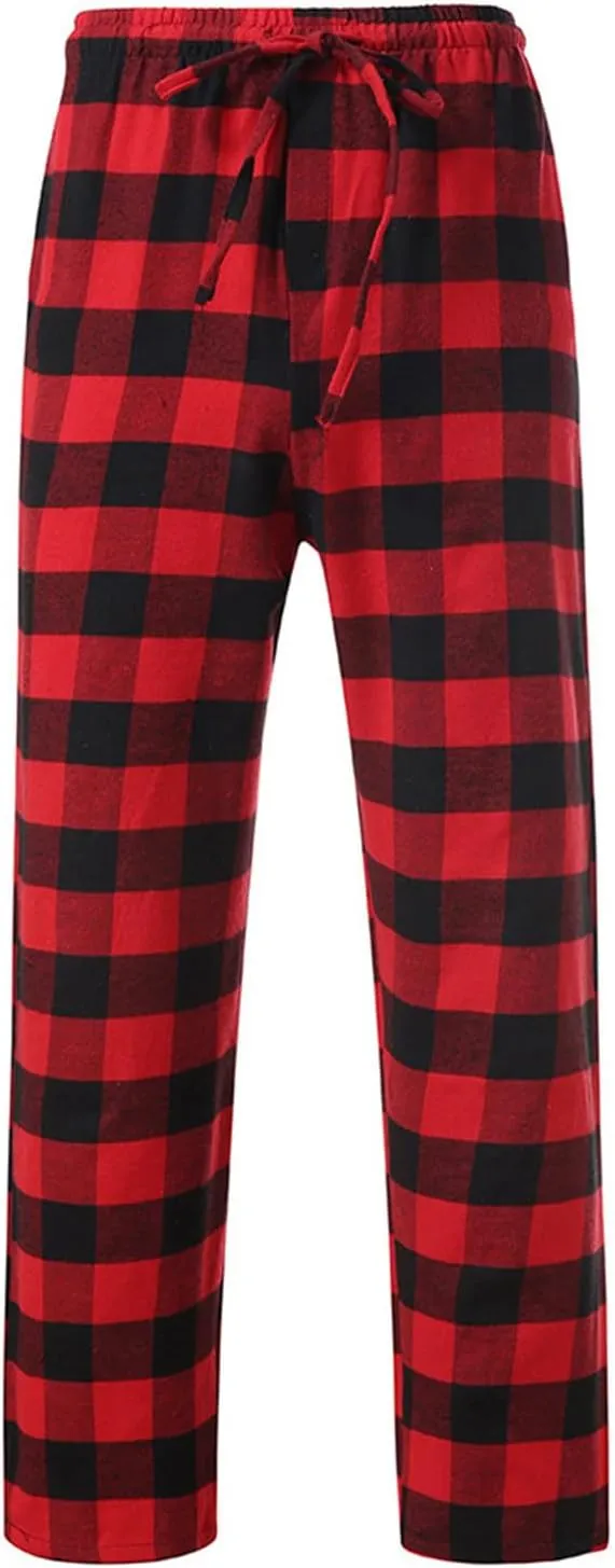 Men’s Buffalo Plaid Pajama Pants with Pockets Soft Comfy PJs Bottoms Sleep Loungewear