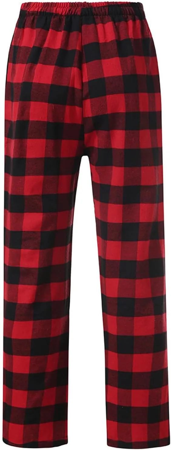 Men’s Buffalo Plaid Pajama Pants with Pockets Soft Comfy PJs Bottoms Sleep Loungewear
