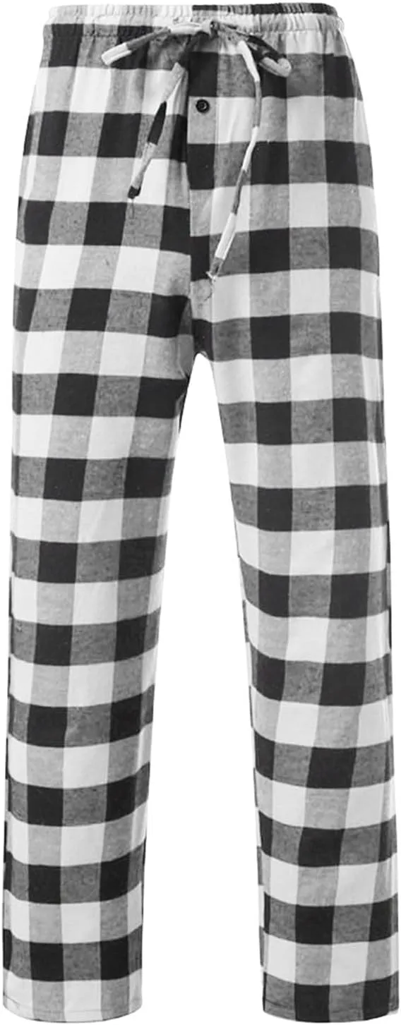 Men’s Buffalo Plaid Pajama Pants with Pockets Soft Comfy PJs Bottoms Sleep Loungewear