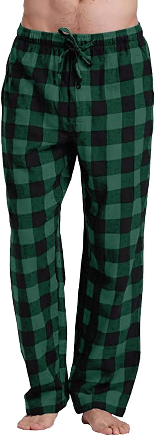 Men’s Buffalo Plaid Pajama Pants with Pockets Soft Comfy PJs Bottoms Sleep Loungewear
