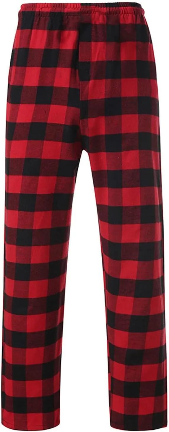 Men’s Buffalo Plaid Pajama Pants with Pockets Soft Comfy PJs Bottoms Sleep Loungewear