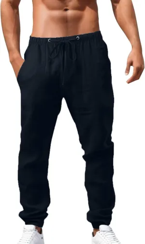 Men's Cargo Combat Work Pant Running Workout Jogger Plus Size Sweatpant Baggy Open Hem Drawstring Waist Pants