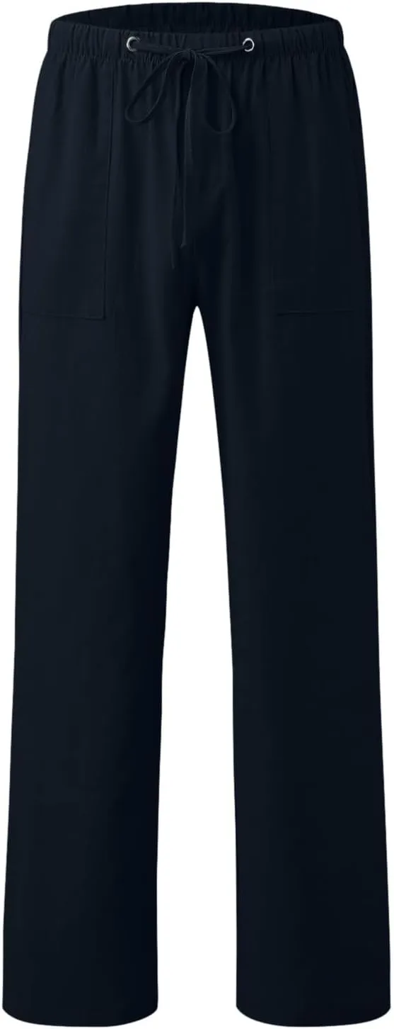 Men's Cargo Combat Work Pant Running Workout Jogger Plus Size Sweatpant Baggy Open Hem Drawstring Waist Pants