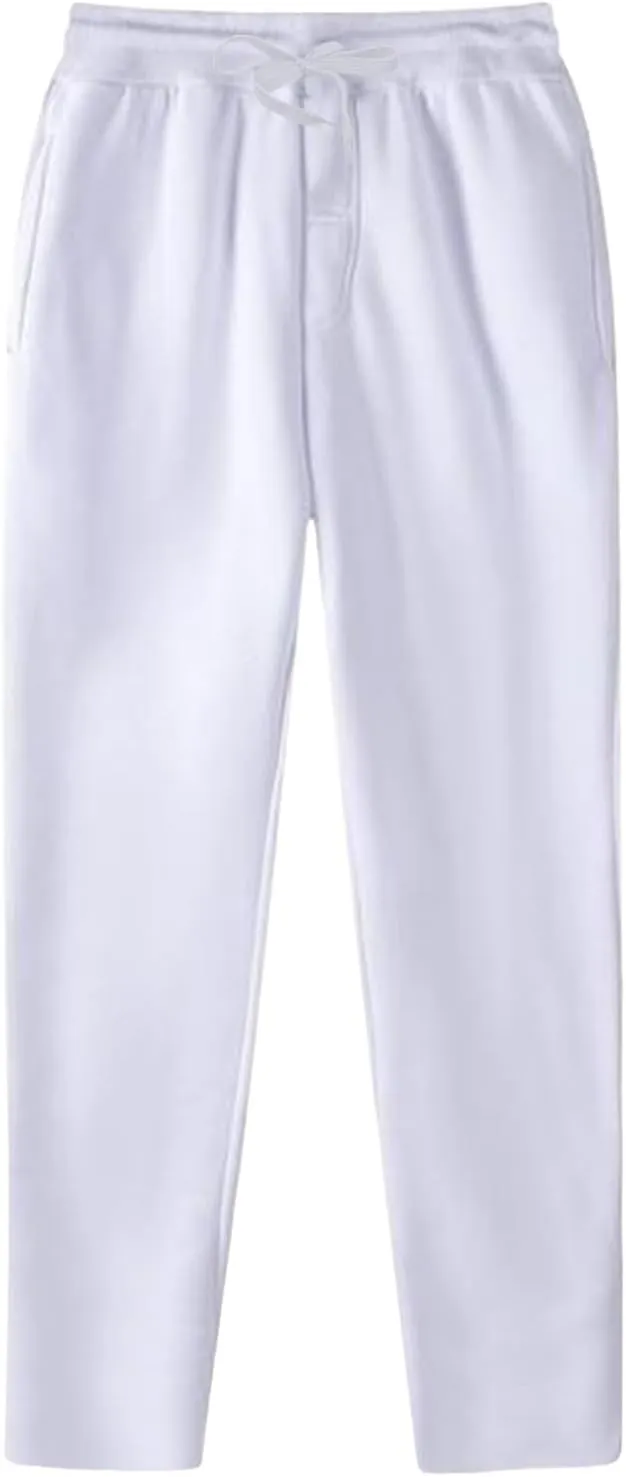 Mens Cargo Pants Casual Linen Stretchy Elastic Waist Pant Sweatpant Joggers Workout Running Gym
