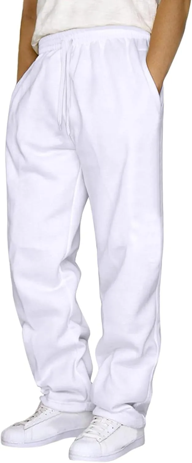 Mens Cargo Pants Casual Linen Stretchy Elastic Waist Pant Sweatpant Joggers Workout Running Gym