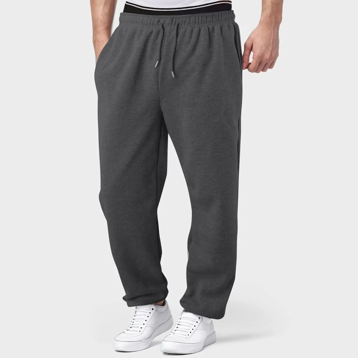 Mens Cargo Pants Casual Linen Stretchy Linen Pant Elastic Sweatpants Joggers Loose Fit Sports Pants