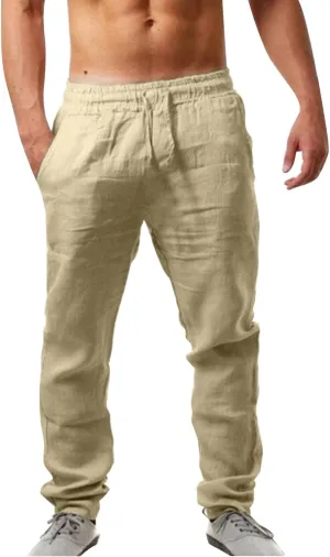 Mens Cargo Work Pants Casual Cotton Stretchy Elasticated Waist Pant Sweatpants Joggers Gym Sports Yoga Pants