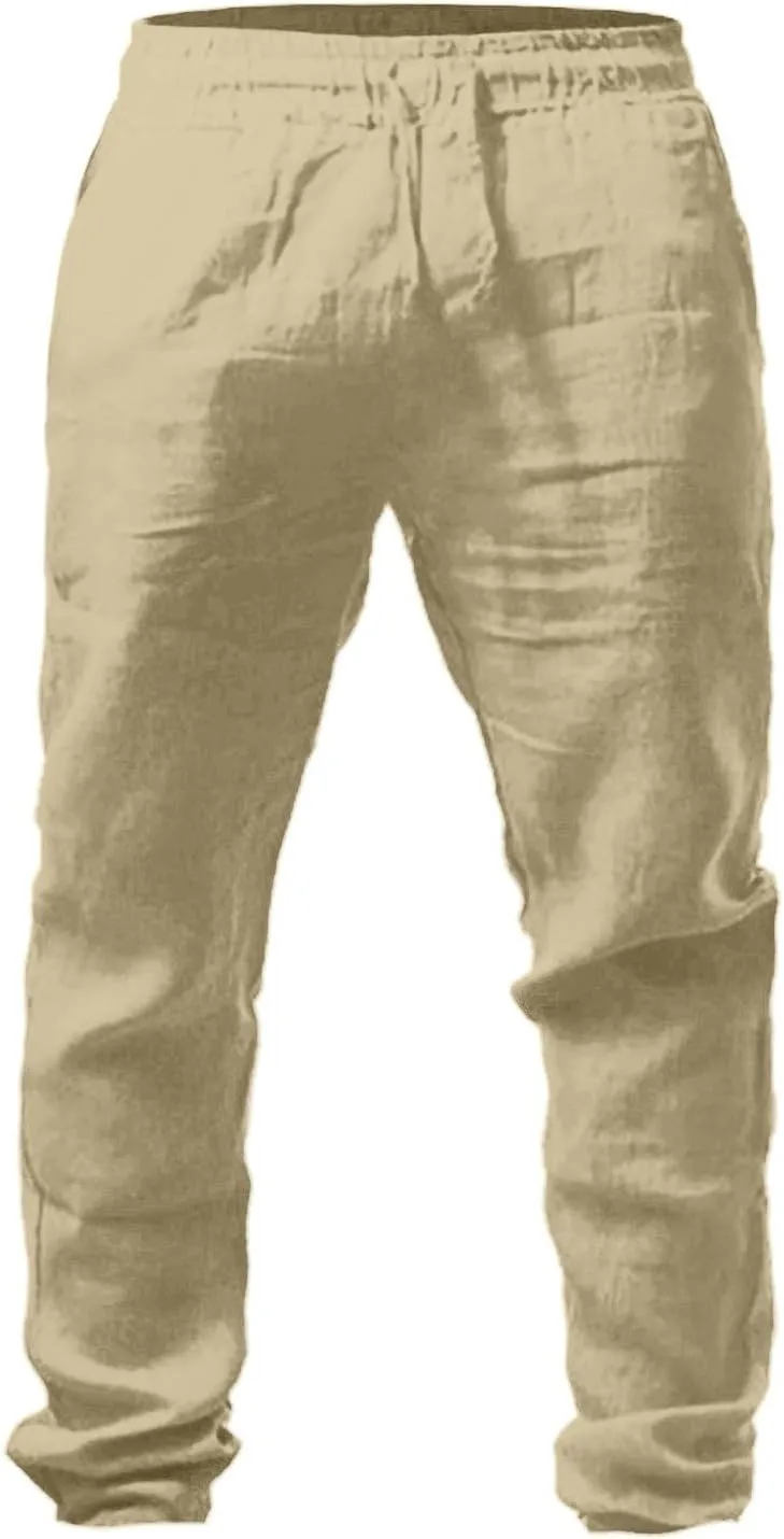Mens Cargo Work Pants Casual Cotton Stretchy Elasticated Waist Pant Sweatpants Joggers Gym Sports Yoga Pants