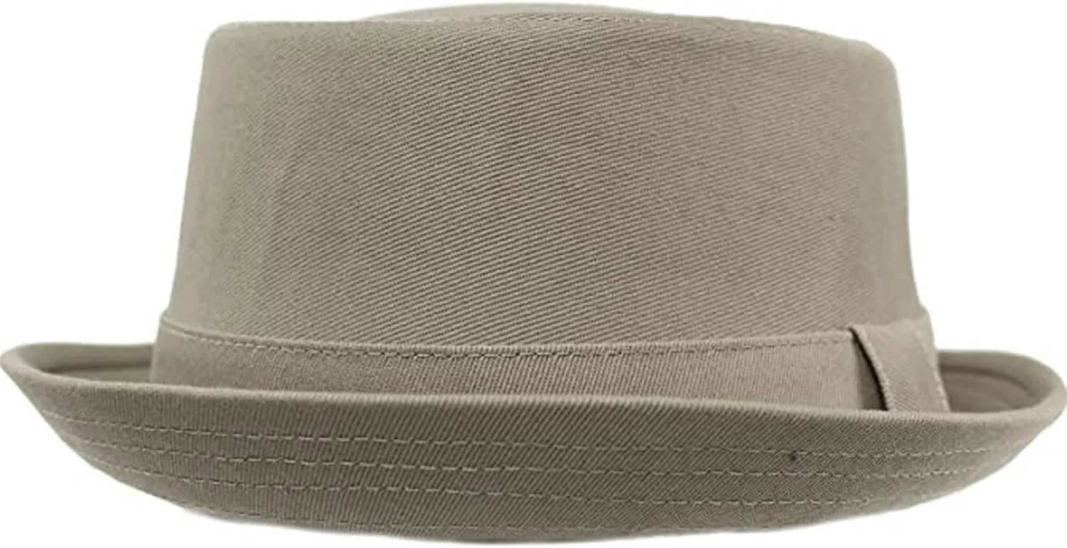 Men's Everyday Cotton All Season Porkpie Boater Derby Fedora Sun Hat