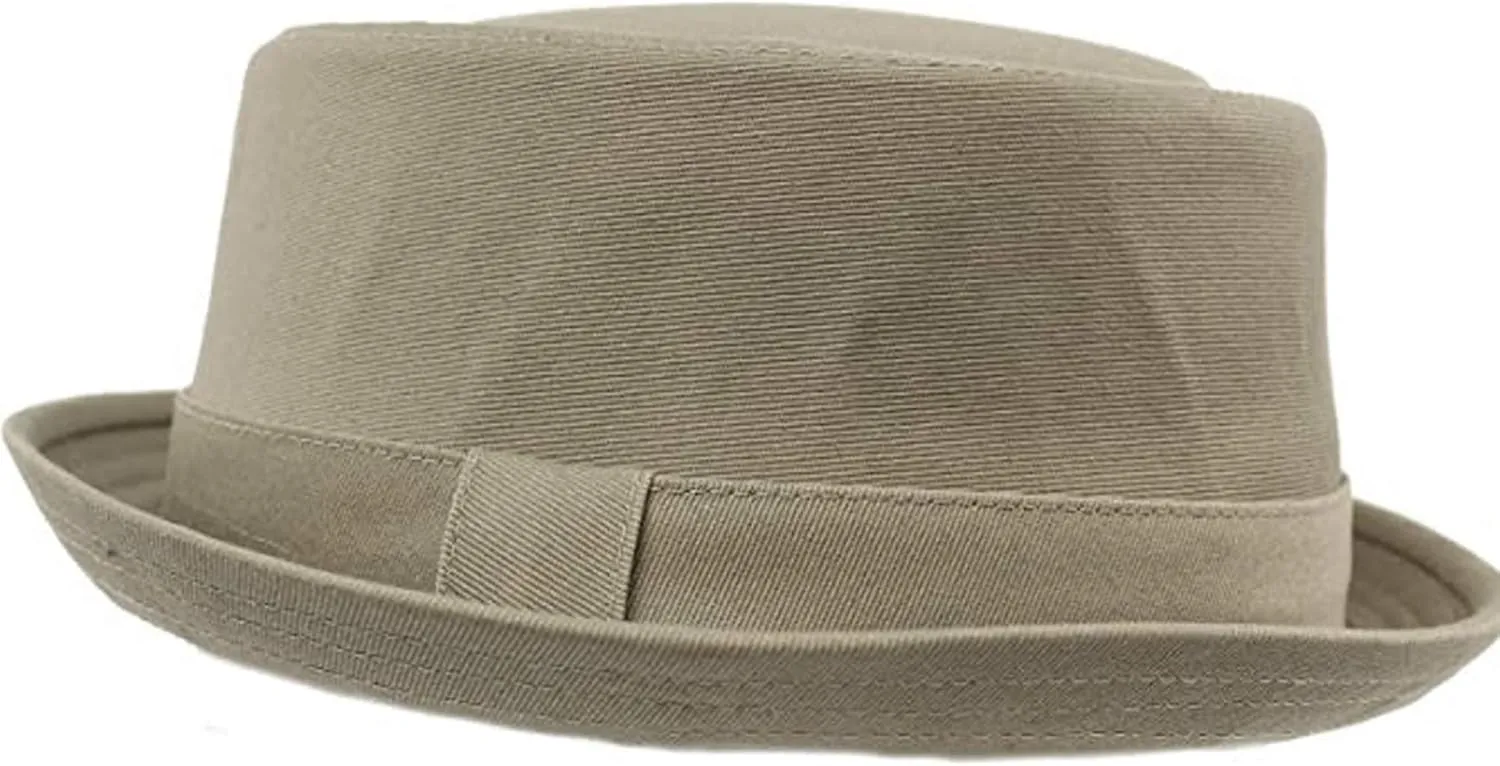 Men's Everyday Cotton All Season Porkpie Boater Derby Fedora Sun Hat