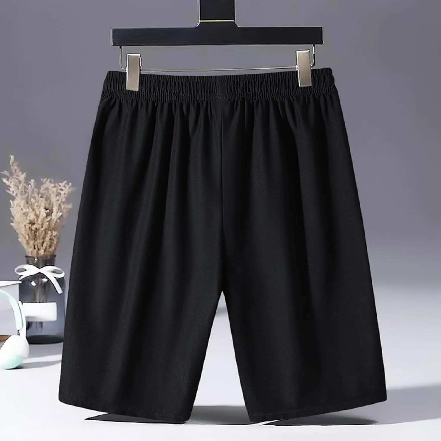 Mens Gifts Men's Solid Gym Workout Shorts Running Shorts Quick Dry Fitted Training Shorts with Zipper Pockets