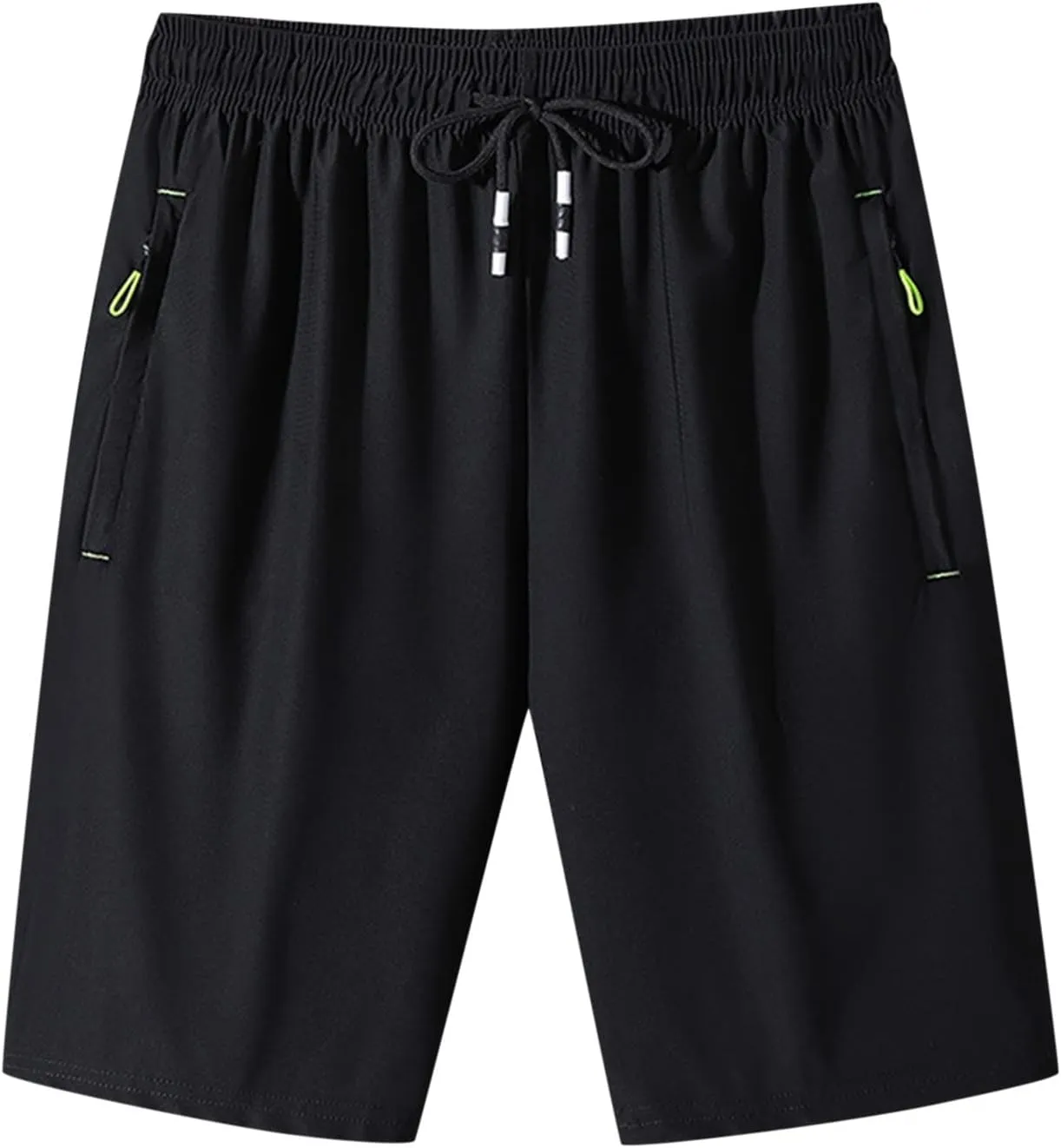Mens Gifts Men's Solid Gym Workout Shorts Running Shorts Quick Dry Fitted Training Shorts with Zipper Pockets