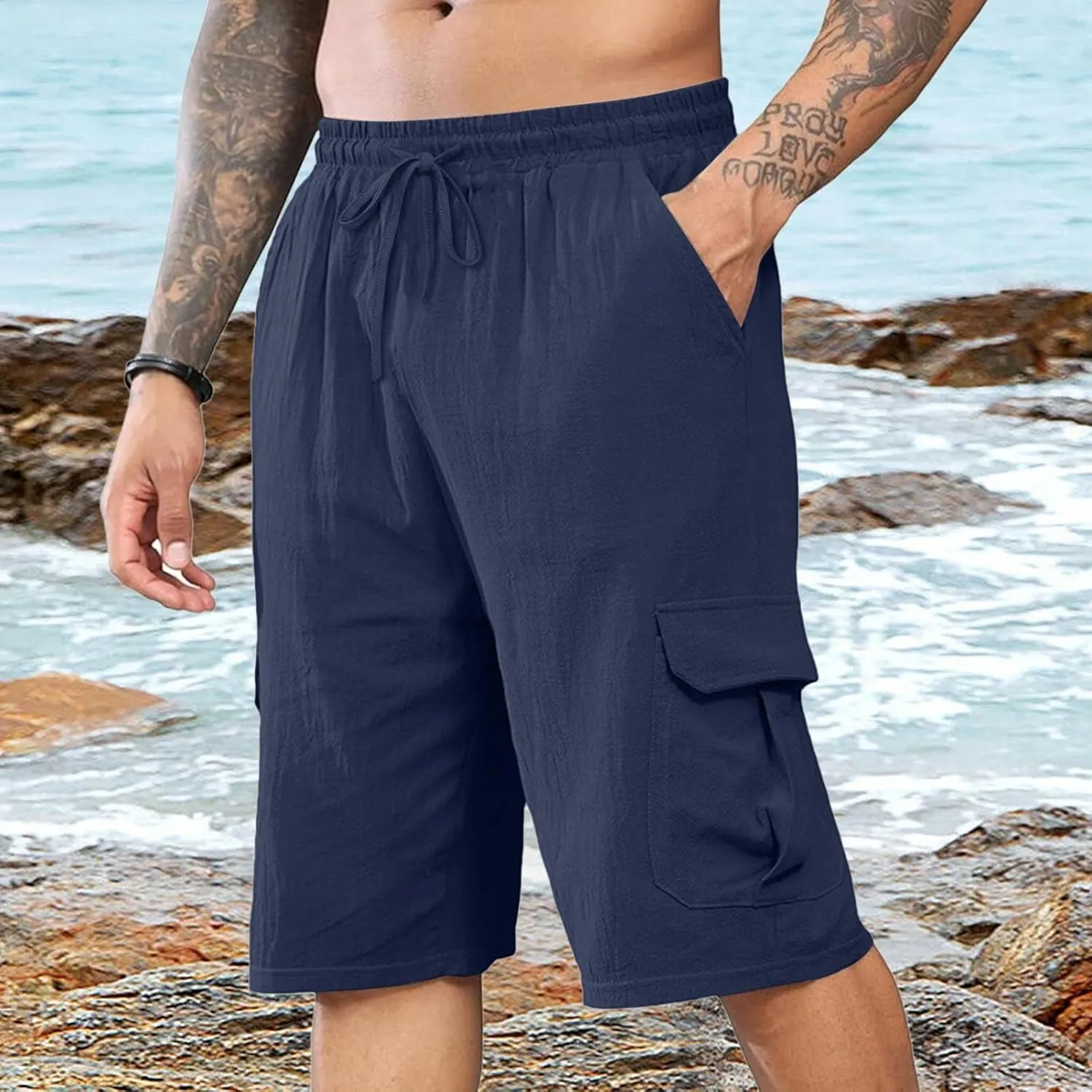 Men's Golf Shorts Stretch Hiking Cargo Shorts Athletic Quick Dry Casual Work Shorts with Pockets 10" Casual Classic Shorts