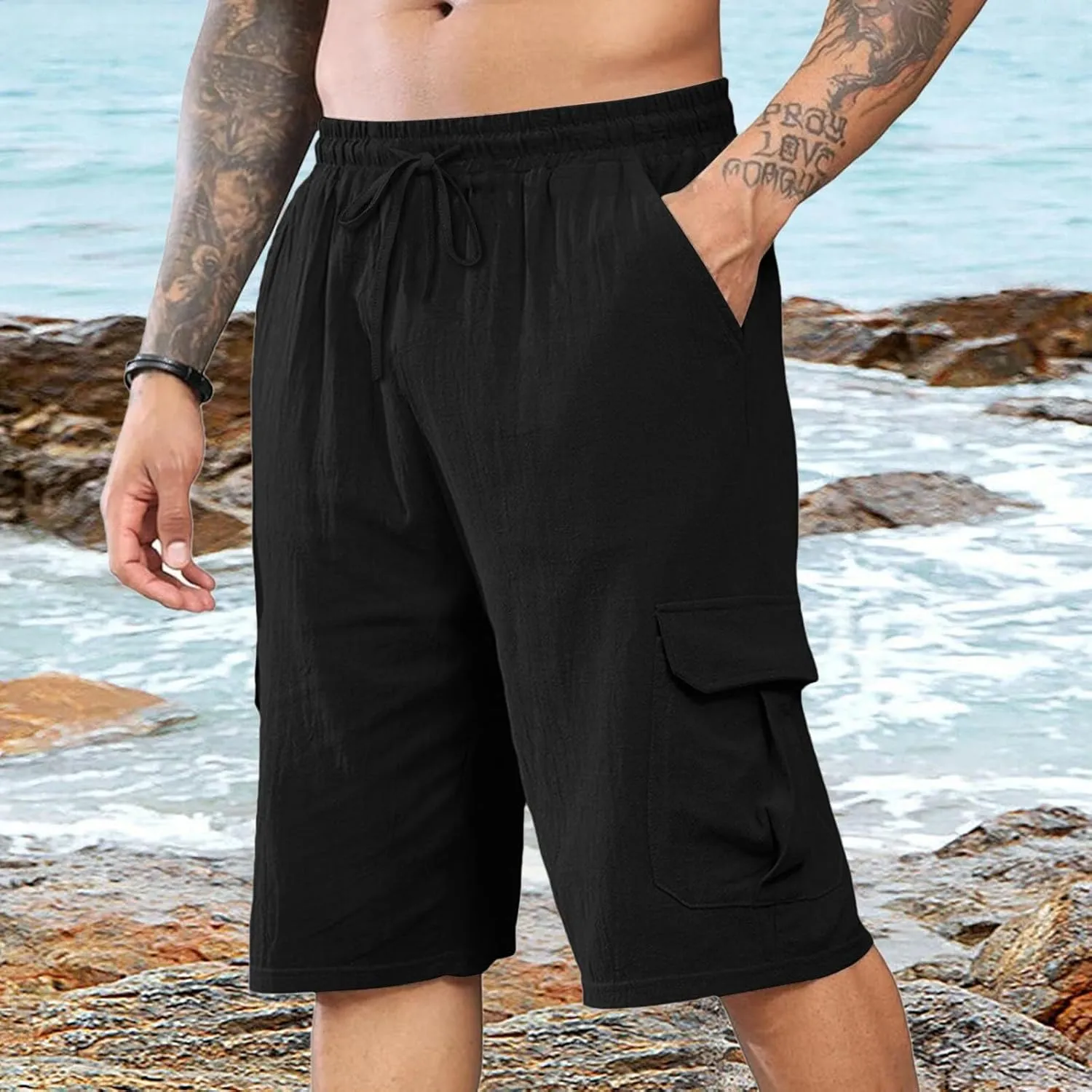Men's Golf Shorts Stretch Hiking Cargo Shorts Athletic Quick Dry Casual Work Shorts with Pockets 10" Casual Classic Shorts