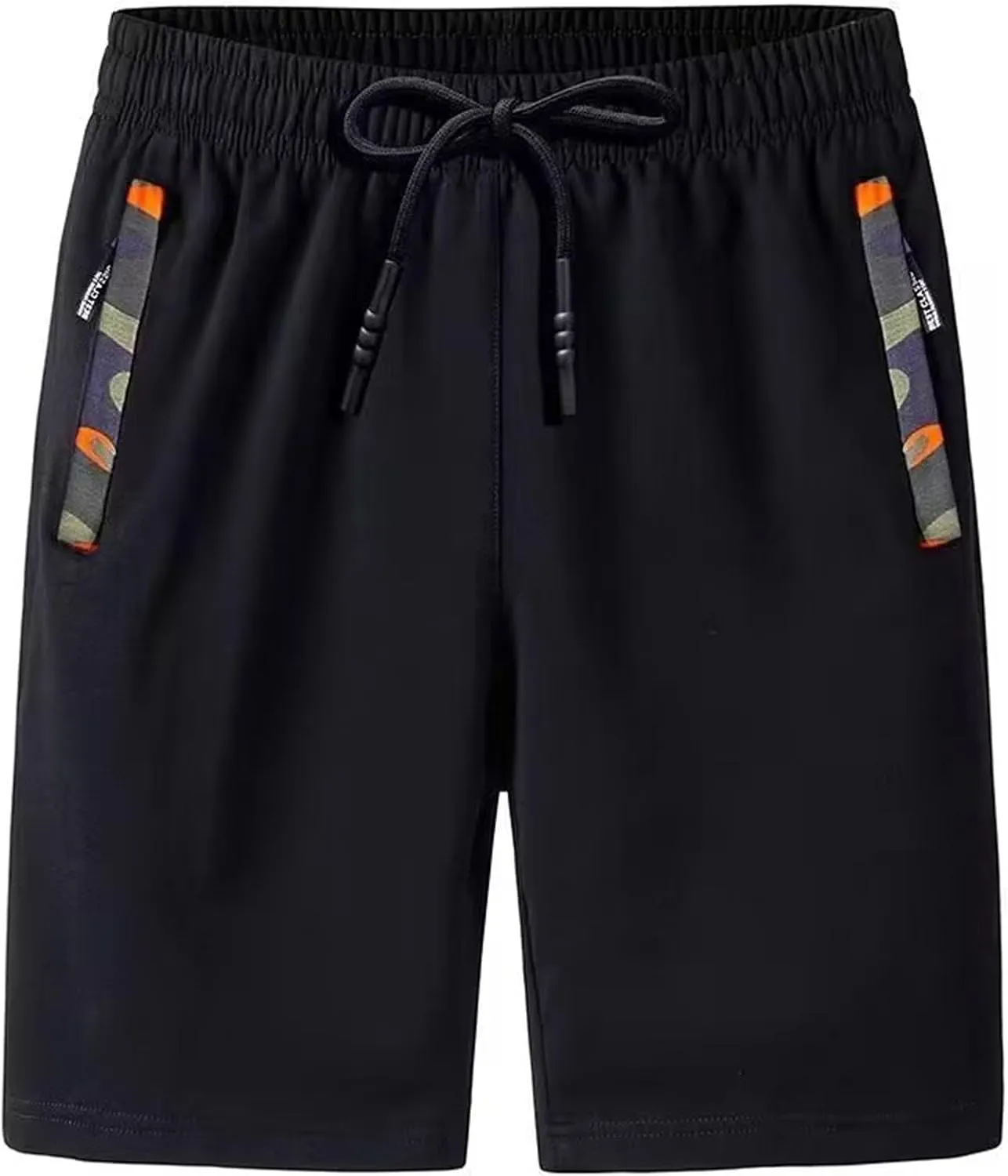 Men's Iced Active Shorts Breathable Ultra Stretch Lightweight Ice Silk Shorts Quick Drying Athletic Short with Zipper