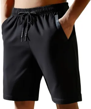 Men's Iced Active Shorts Breathable Ultra Stretch Lightweight Ice Silk Shorts Quick Drying Athletic Short with Zipper