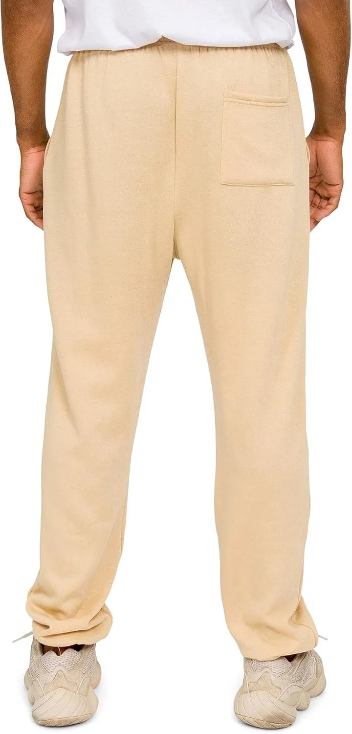 Men's Lightweight Fleece Drawstring Elastic Cuff Sweatpants