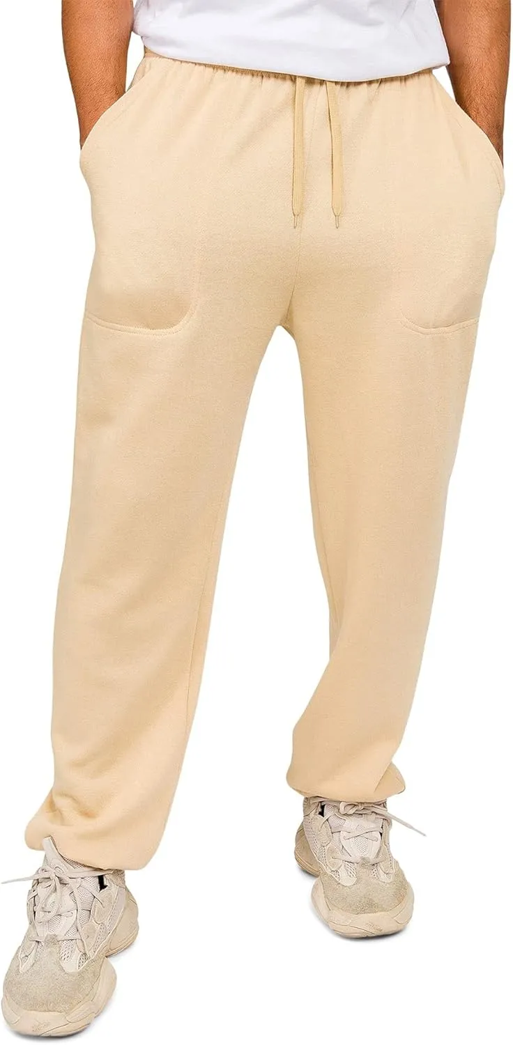 Men's Lightweight Fleece Drawstring Elastic Cuff Sweatpants