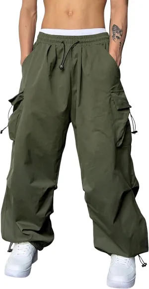 Men's Lightweight Jogging Pant Pockets Cargo Work Joggers Loose Sports Casual Sweatpant Open Hem Pant