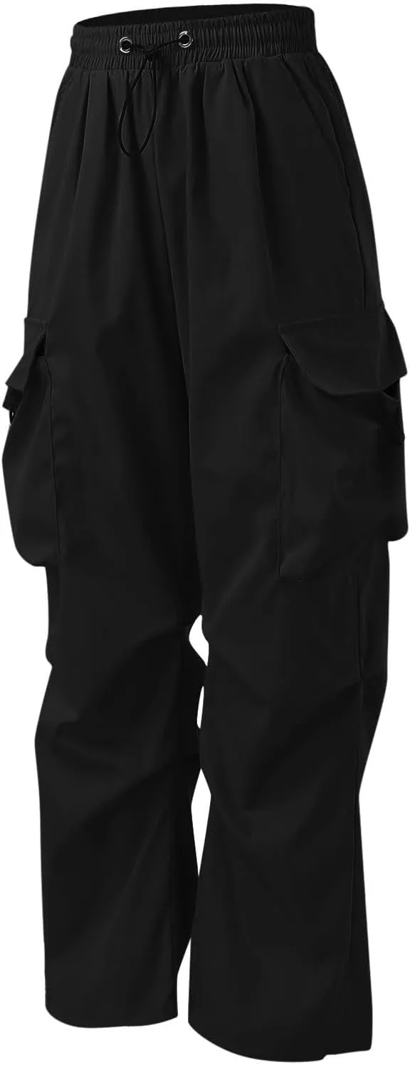 Men's Lightweight Jogging Pant Pockets Cargo Work Joggers Loose Sports Casual Sweatpant Open Hem Pant
