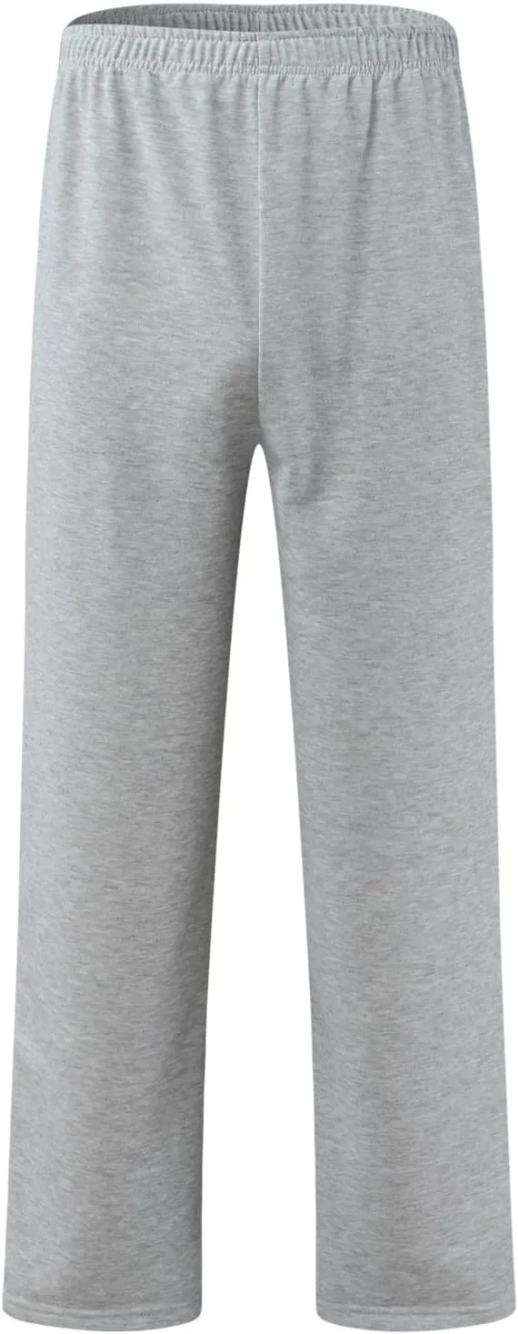 Men's Lightweight Jogging Pant Pockets Cargo Work Joggers Loose Sports Casual Sweatpant Open Hem Pant