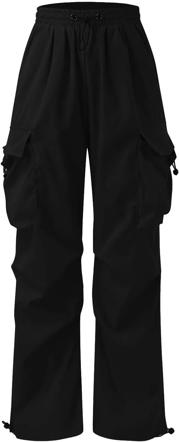 Men's Lightweight Jogging Pant Pockets Cargo Work Joggers Loose Sports Casual Sweatpant Open Hem Pant