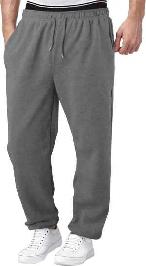 Mens Lightweight Jogging Pant Pockets Track Work Joggers Loose Fit Sport Casual Sweatpant Summer Long Pants