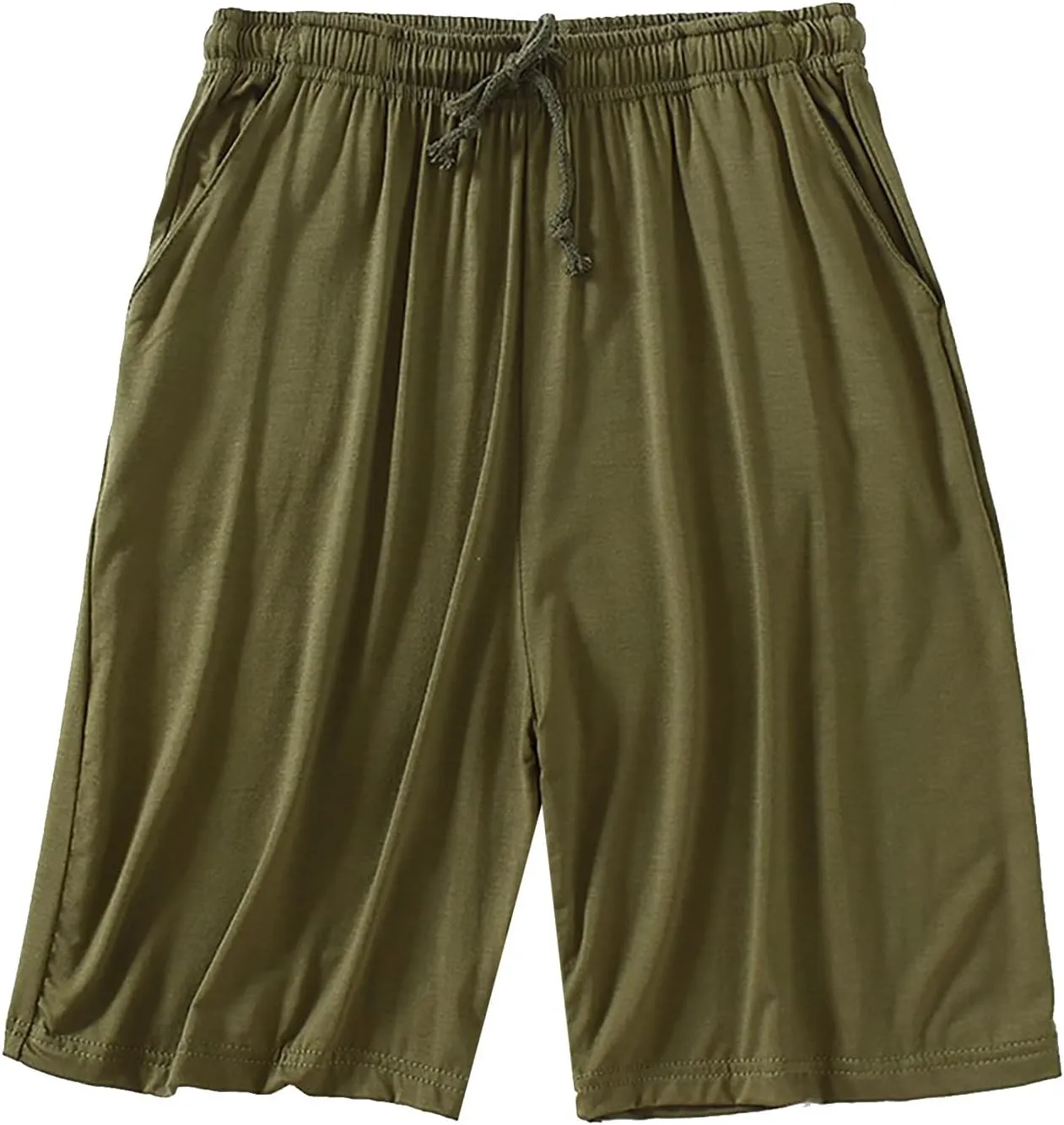 Mens Lounge Shorts Plus Size Pajama Short Plain Summer Lightweight Casual Shorts Drawstring Slacks Pants Loungewear