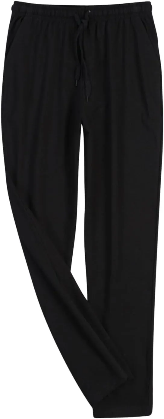 Mens Loungewear Sleep Pants Soft Lightweight Loose Modal Wide Leg Sleep Lounge Pant Casual Home Pajama Long Pants