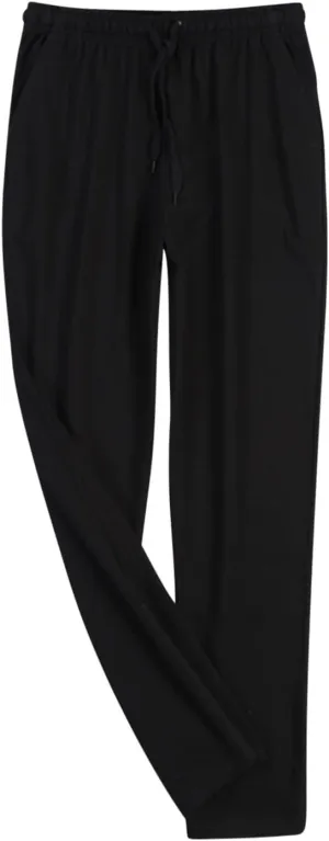 Mens Loungewear Sleep Pants Soft Lightweight Loose Modal Wide Leg Sleep Lounge Pant Casual Home Pajama Long Pants