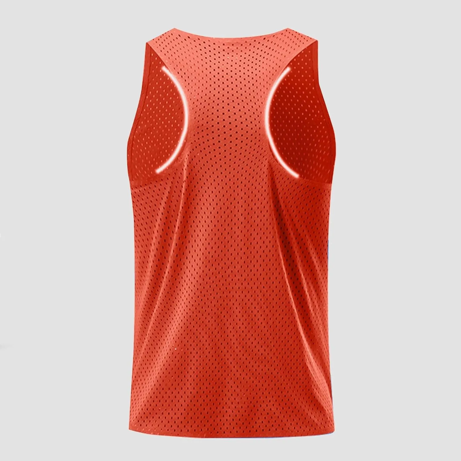 Men's Mesh Breathable Workout Tank Tops, Lightweight Quick Dry Sports Training Sleeveless Shirts Fashion Racerback Tees