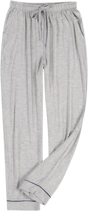 Men's Modal Sleepwear Pants Casual Home Solid Color Soft Comfy Lounge Pant Lightweight Loose Wide Leg Sleep Loung