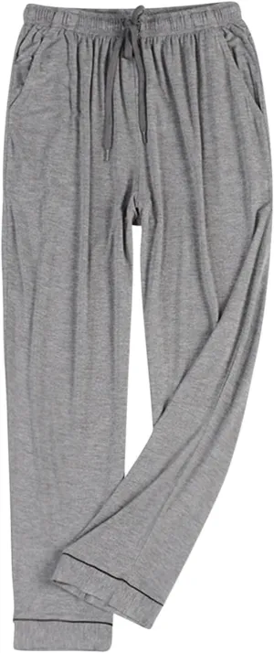 Mens Pajamas Bottom Plus Size Trousers Pants for Man Soft Rayon Thin Striped Basic Pajama Long Leg Lounge Pants Y2K