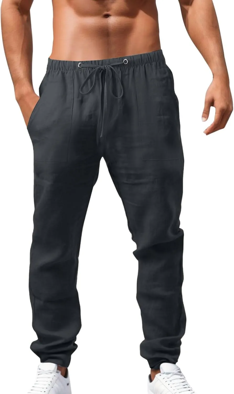 Men's Pants Casual Breathable Joggers Workout Running Gym Sweatpant Drawstring Waist Cargo Work Pant
