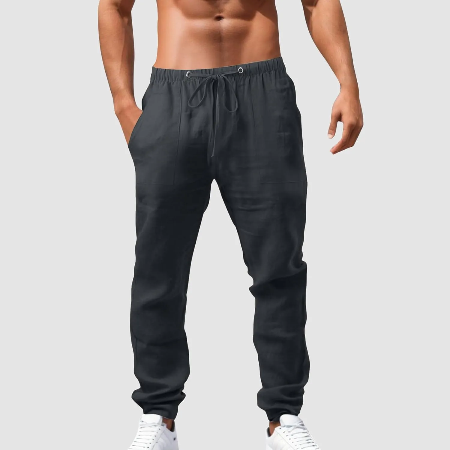 Men's Pants Casual Breathable Joggers Workout Running Gym Sweatpant Drawstring Waist Cargo Work Pant