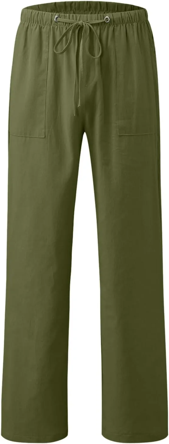 Men's Pants Casual Breathable Joggers Workout Running Gym Sweatpant Drawstring Waist Cargo Work Pant