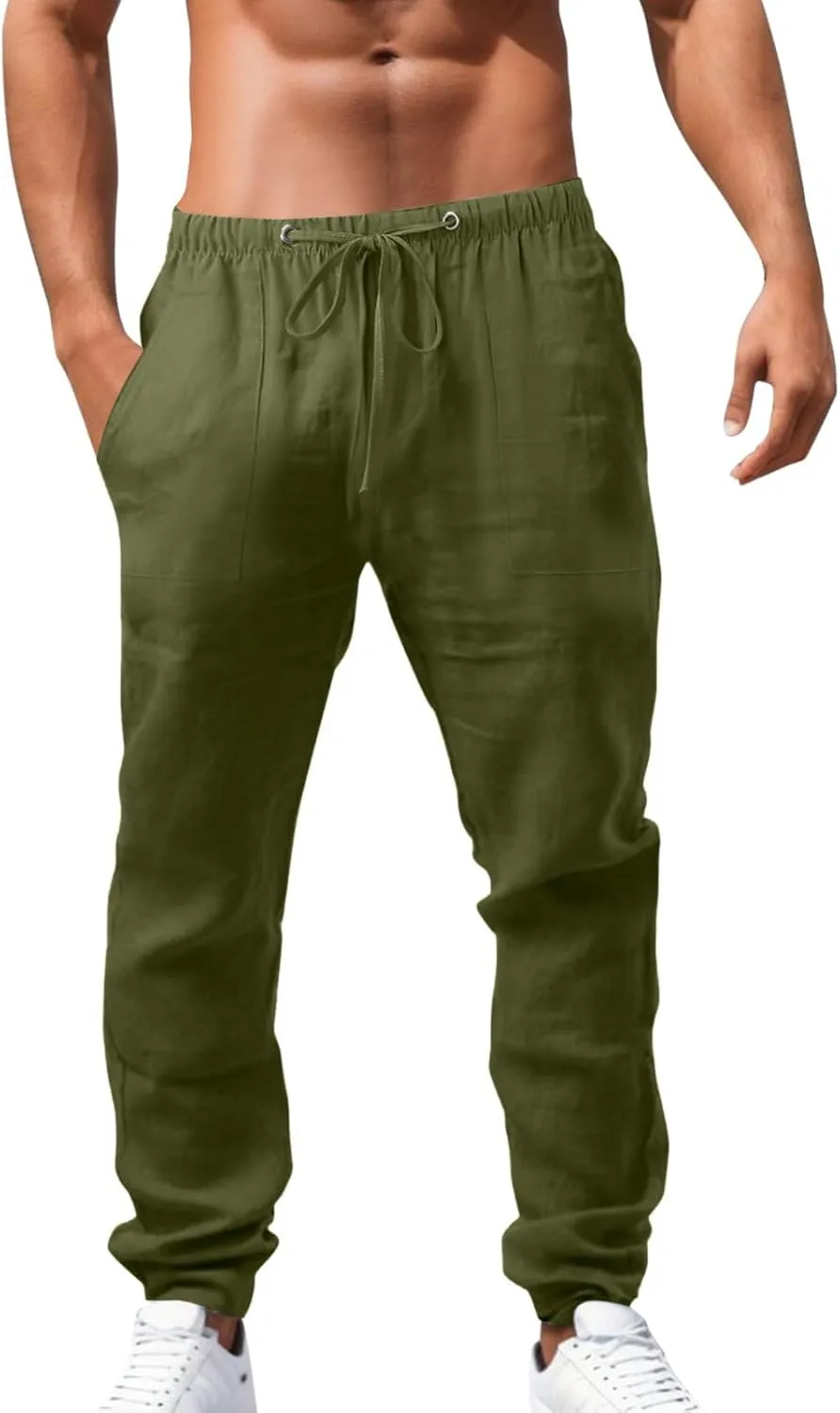 Men's Pants Casual Breathable Joggers Workout Running Gym Sweatpant Drawstring Waist Cargo Work Pant
