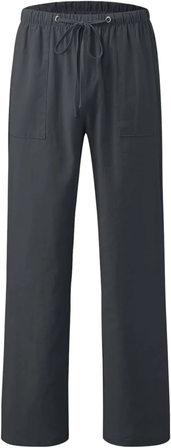 Men's Pants Casual Breathable Joggers Workout Running Gym Sweatpant Drawstring Waist Cargo Work Pant