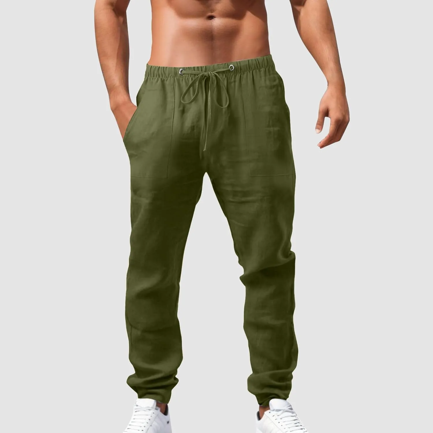 Men's Pants Casual Breathable Joggers Workout Running Gym Sweatpant Drawstring Waist Cargo Work Pant