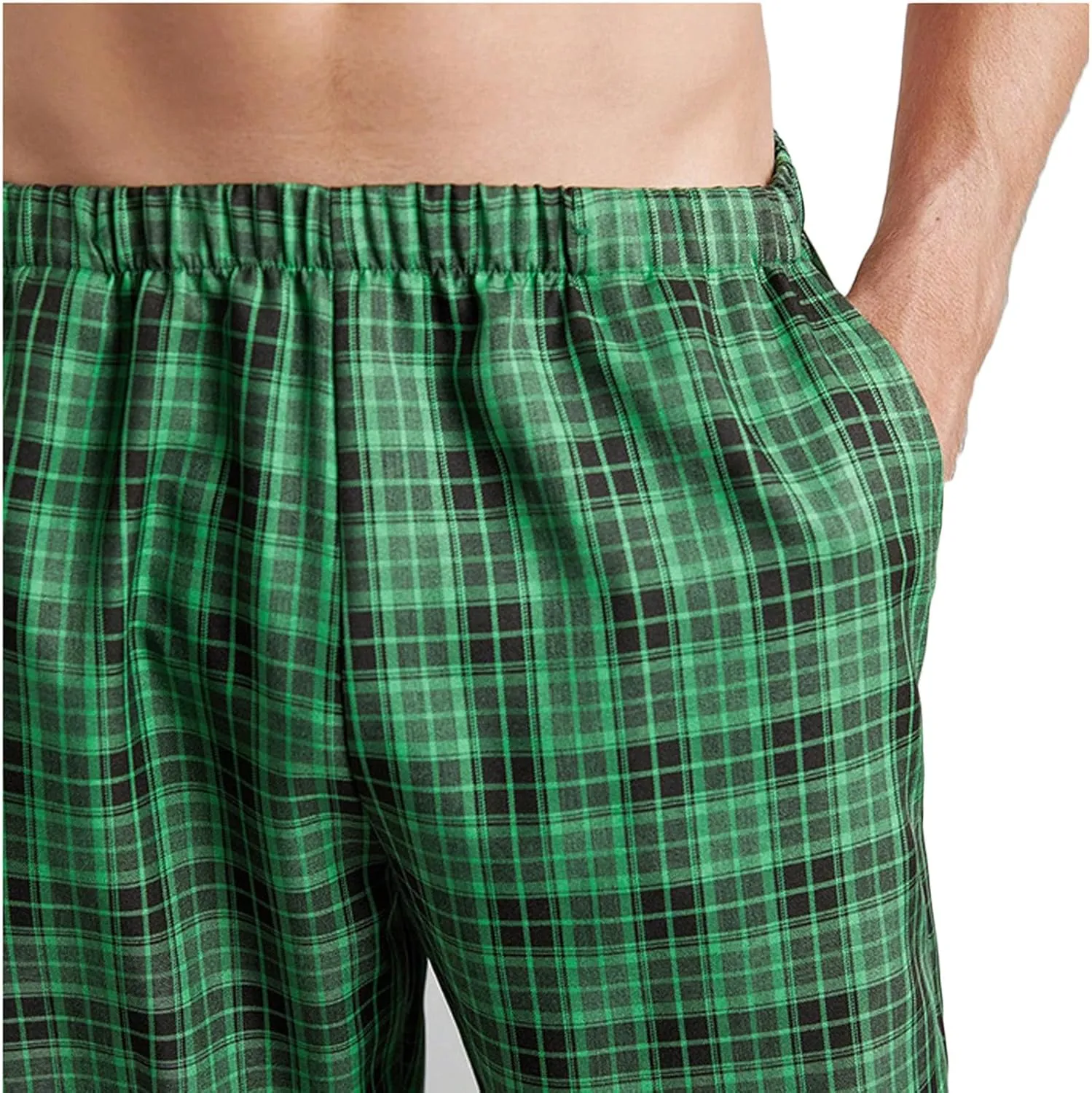 Mens Plaid Pants Yoga Beach Loose Fit Casual Summer Elastic Waist Baggy Trousers with Pockets Lightweight Loungewear Pajamas
