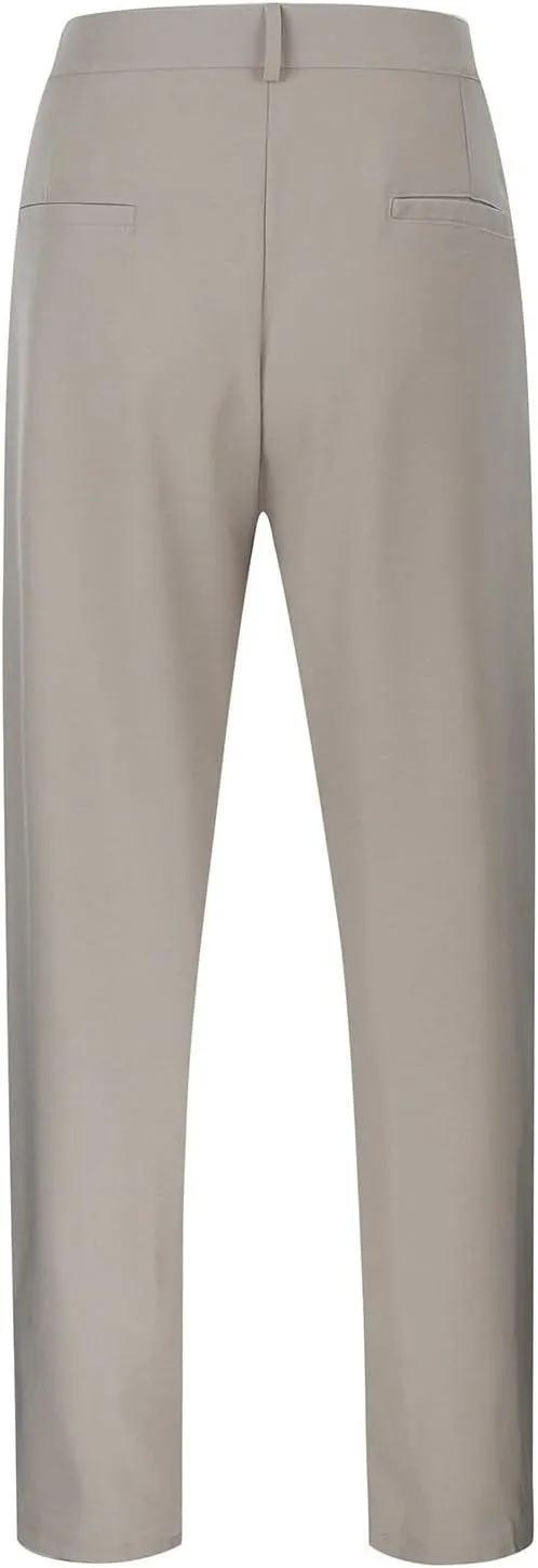 Mens Pleated Front Casual Work Pants Wrinkle-Free Regular Fit Work Dress Pants Big and Tall Stretch Chinos Trousers